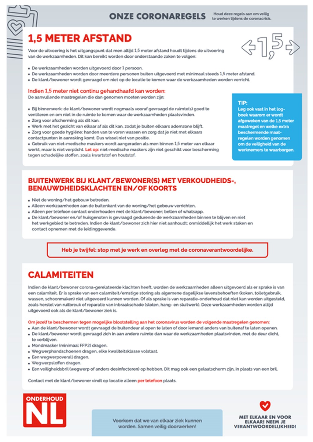 Wij werken coronaproof - regels voor medewerkers 2.